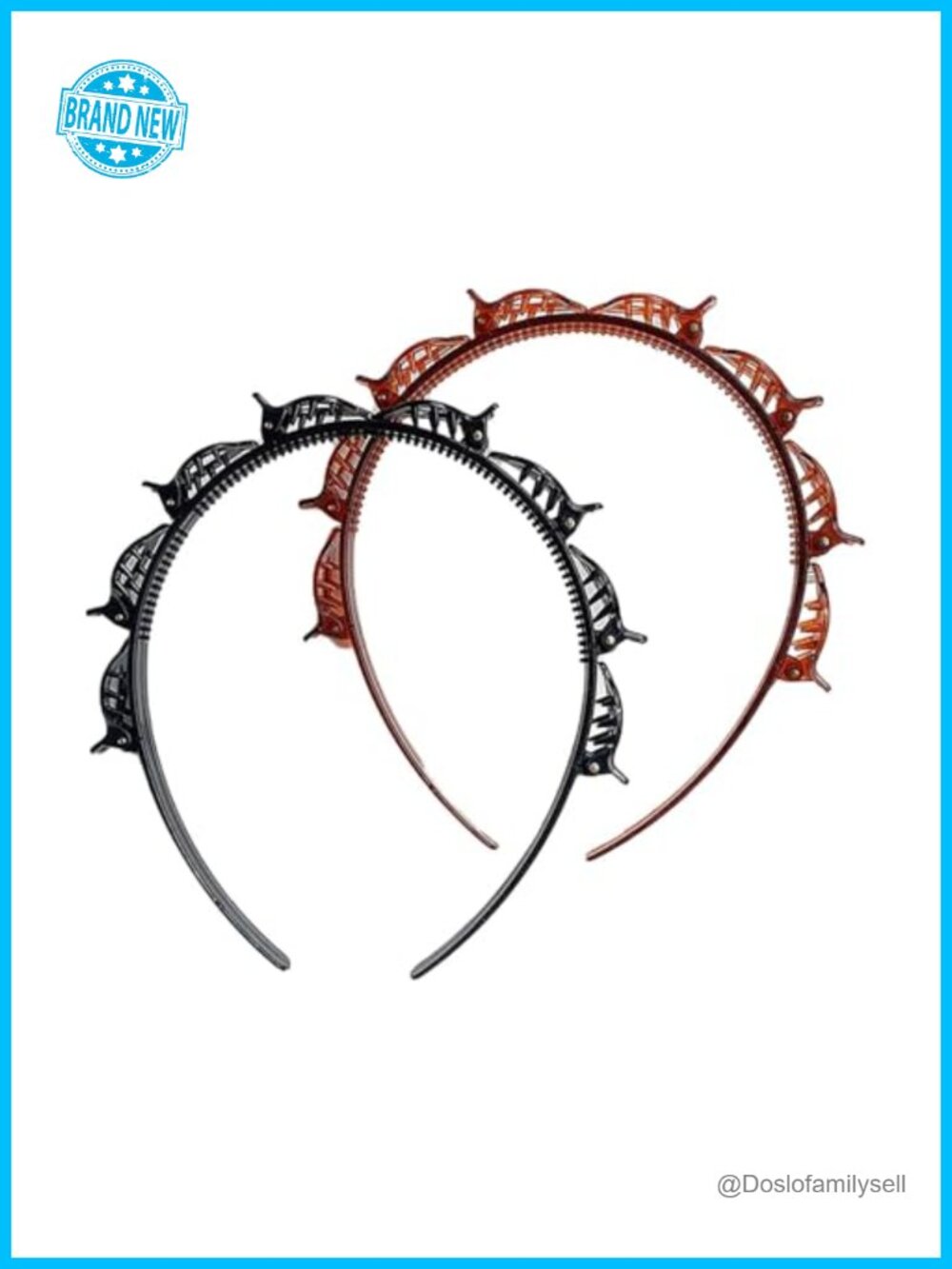 2Pcs Toothed Headband Hair Clips for Bangs Braiding Styling